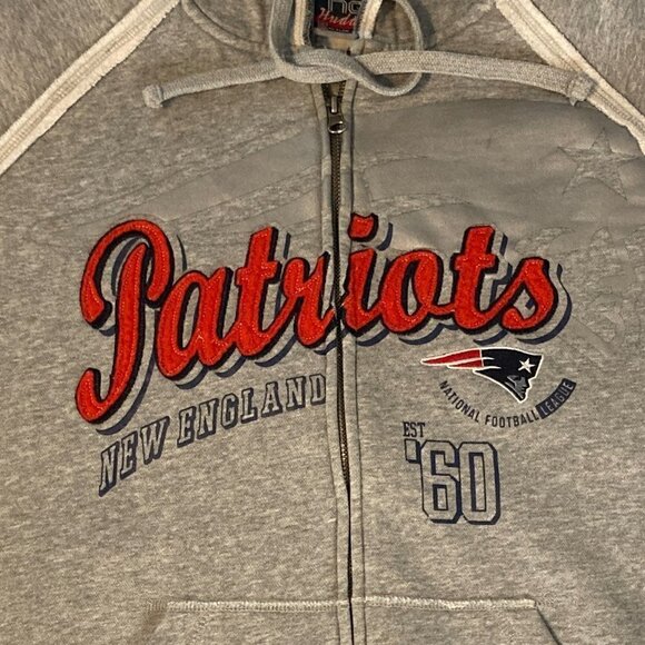 Throwback New England Patriots NFL Embroidered Hoodie Sweatshirt Size Large - Picture 2 of 8